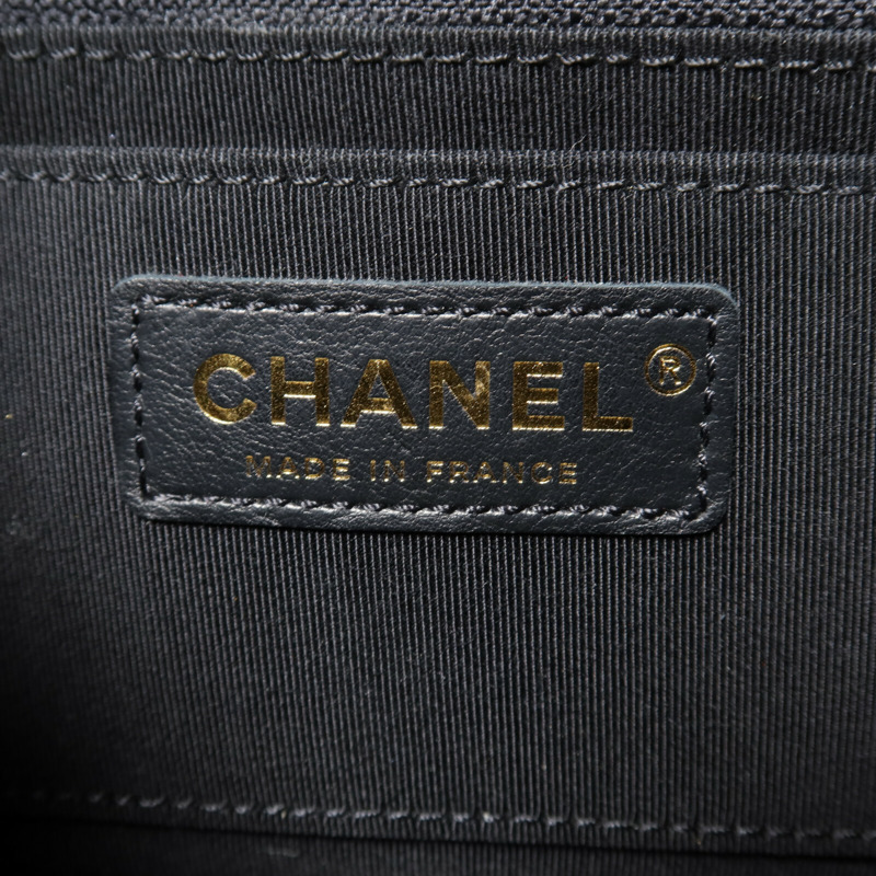 CHANEL 牛皮皮革Chain Shoulder金扣鏈帶肩背袋-5