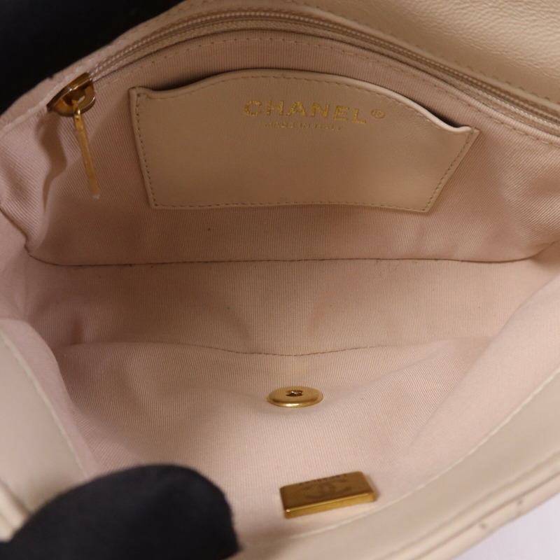 CHANEL 牛皮皮革Chain Shoulder金扣肩背袋-4