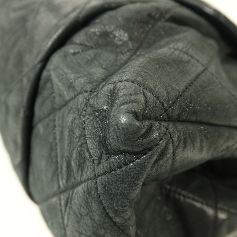 CHANEL 牛皮皮革Chain Shoulder金扣鏈帶肩背袋-12