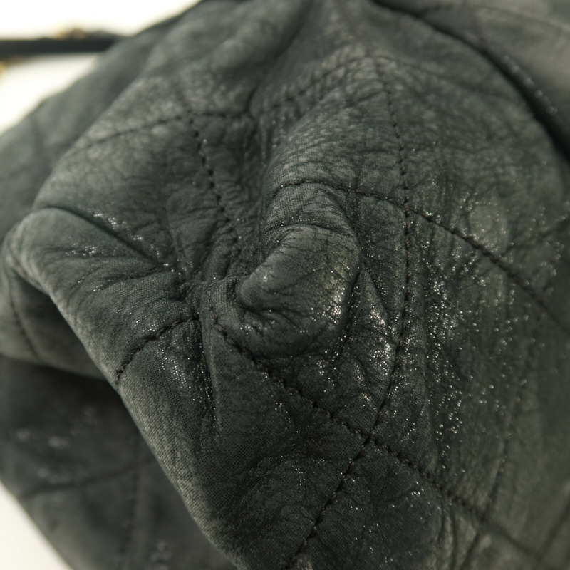 CHANEL 牛皮皮革Chain Shoulder金扣鏈帶肩背袋-13