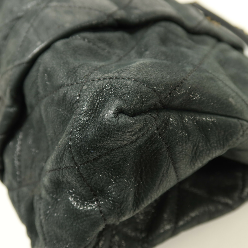 CHANEL 牛皮皮革Chain Shoulder金扣鏈帶肩背袋-14