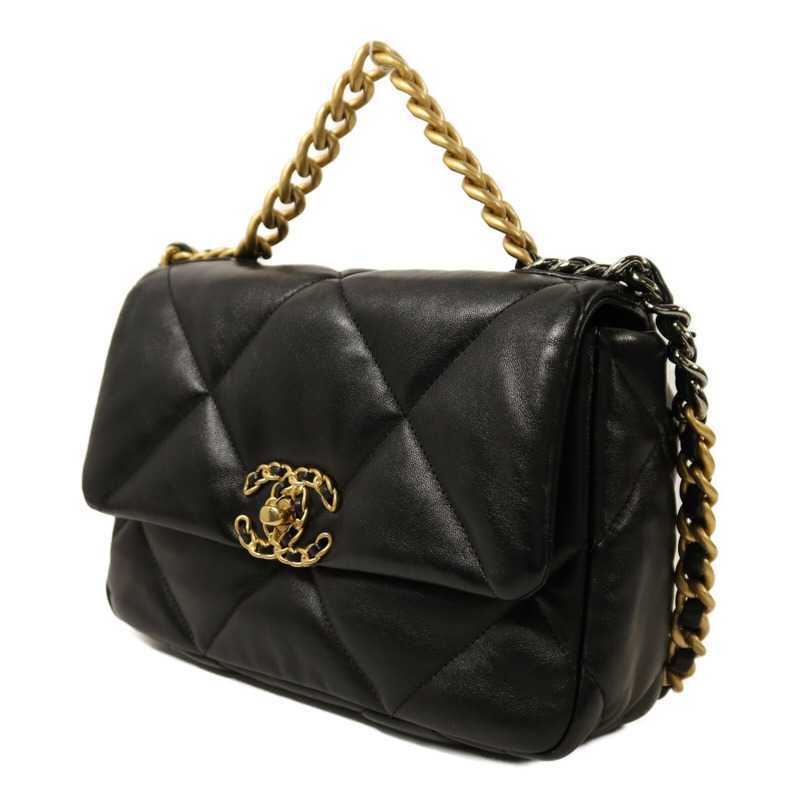 CHANEL 羊皮皮革C19 Small鏈帶肩背袋-2