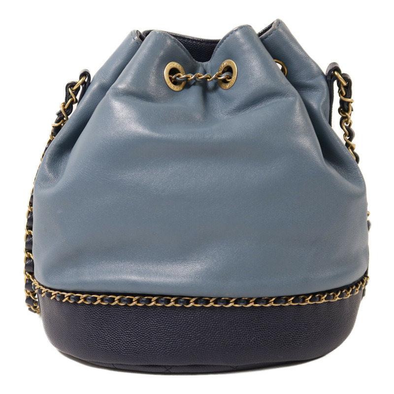 CHANEL 羊皮皮革Chain Shoulder金扣鏈帶肩背袋-1