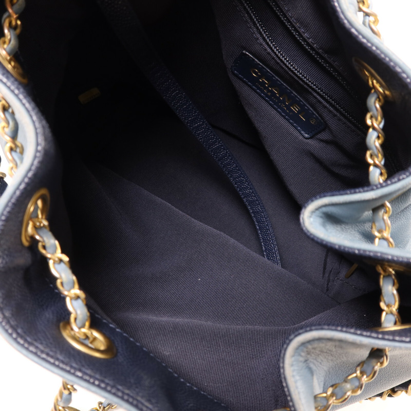 CHANEL 羊皮皮革Chain Shoulder金扣鏈帶肩背袋-4