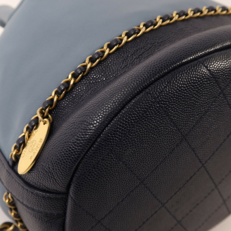 CHANEL 羊皮皮革Chain Shoulder金扣鏈帶肩背袋-10