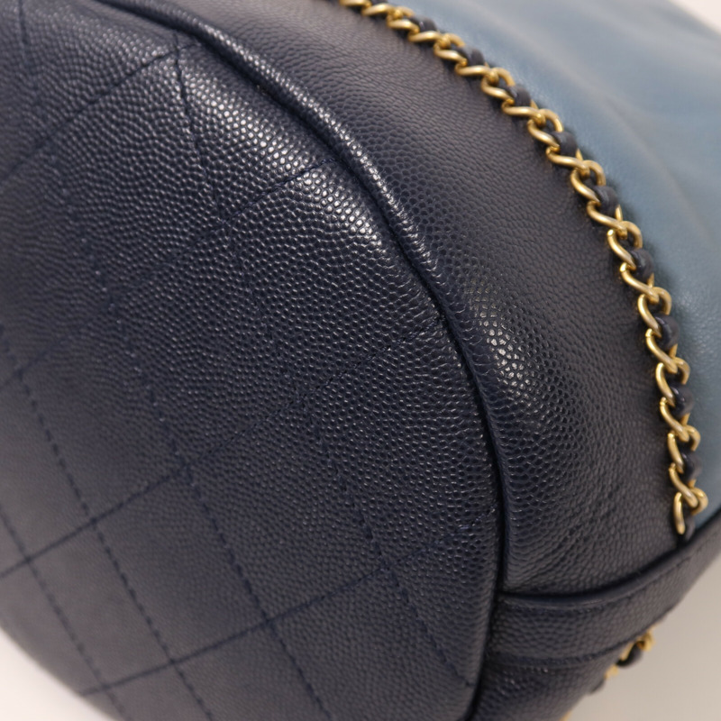 CHANEL 羊皮皮革Chain Shoulder金扣鏈帶肩背袋-13