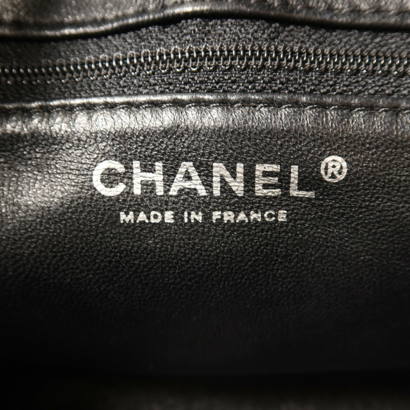 CHANEL 羊皮皮革Boston Bag銀扣鏈帶手挽袋-5