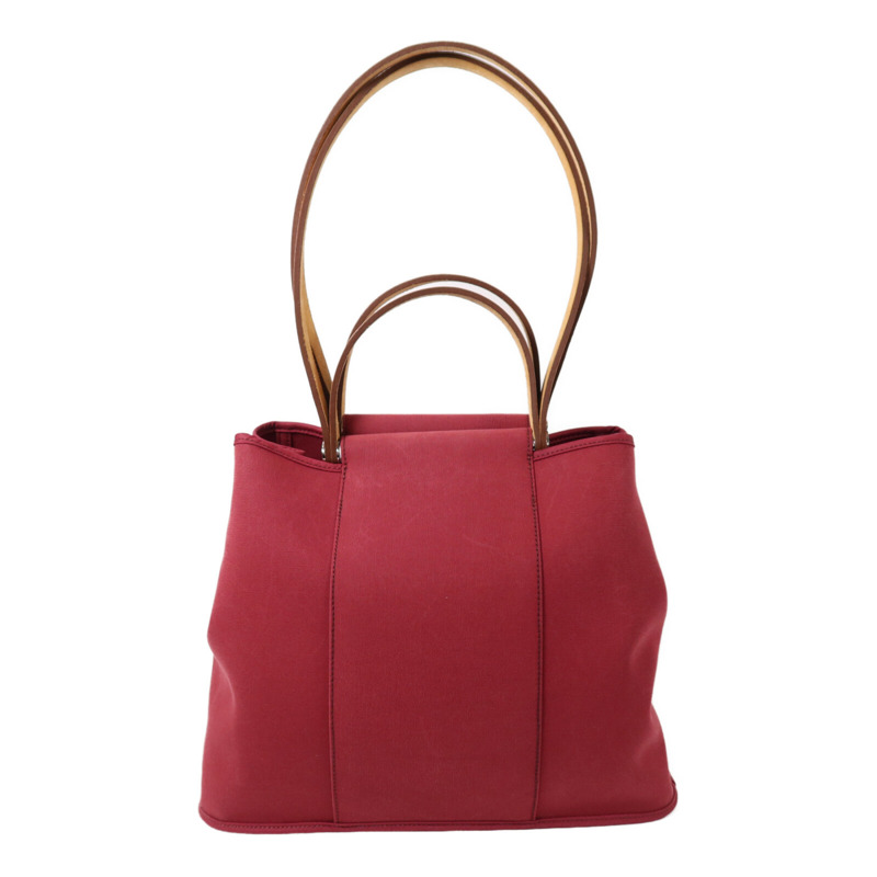 HERMES 帆布Cabag PM銀扣手挽肩背兩用袋Ruby-1