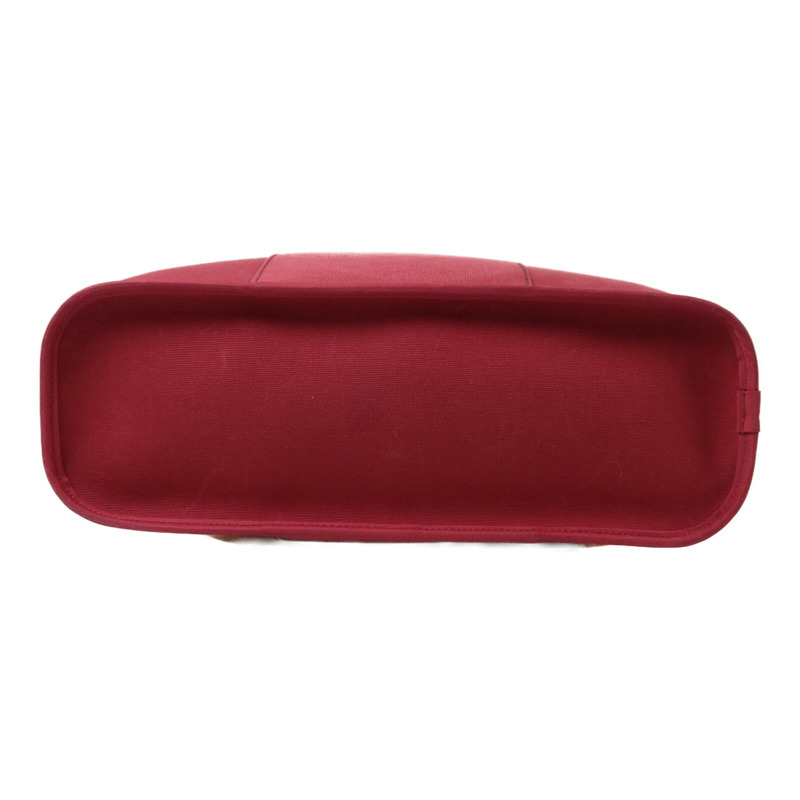 HERMES 帆布Cabag PM銀扣手挽肩背兩用袋Ruby-3