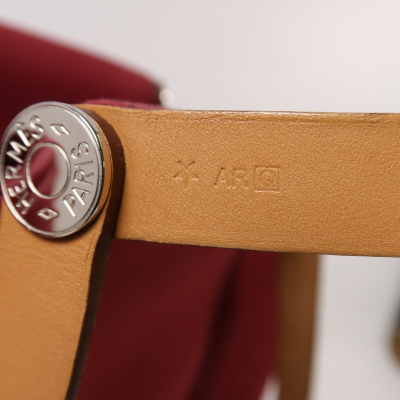 HERMES 帆布Cabag PM銀扣手挽肩背兩用袋Ruby-6