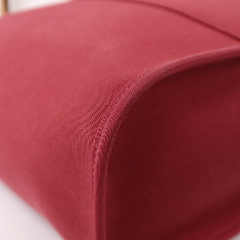 HERMES 帆布Cabag PM銀扣手挽肩背兩用袋Ruby-9