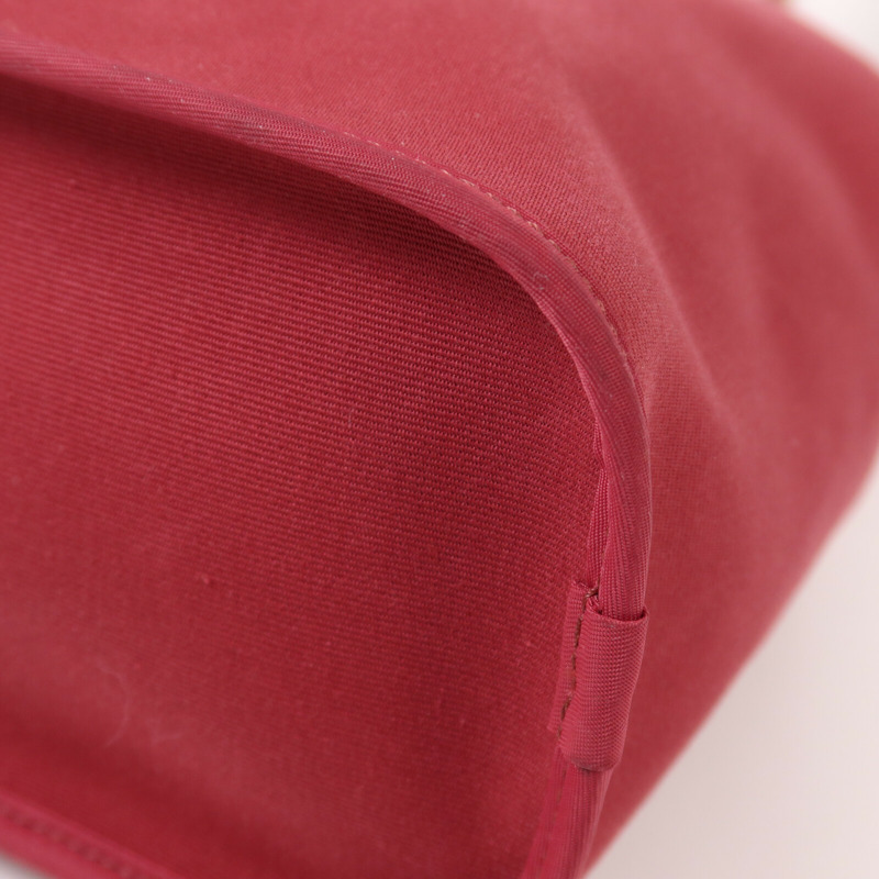 HERMES 帆布Cabag PM銀扣手挽肩背兩用袋Ruby-10