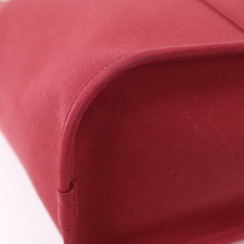 HERMES 帆布Cabag PM銀扣手挽肩背兩用袋Ruby-11