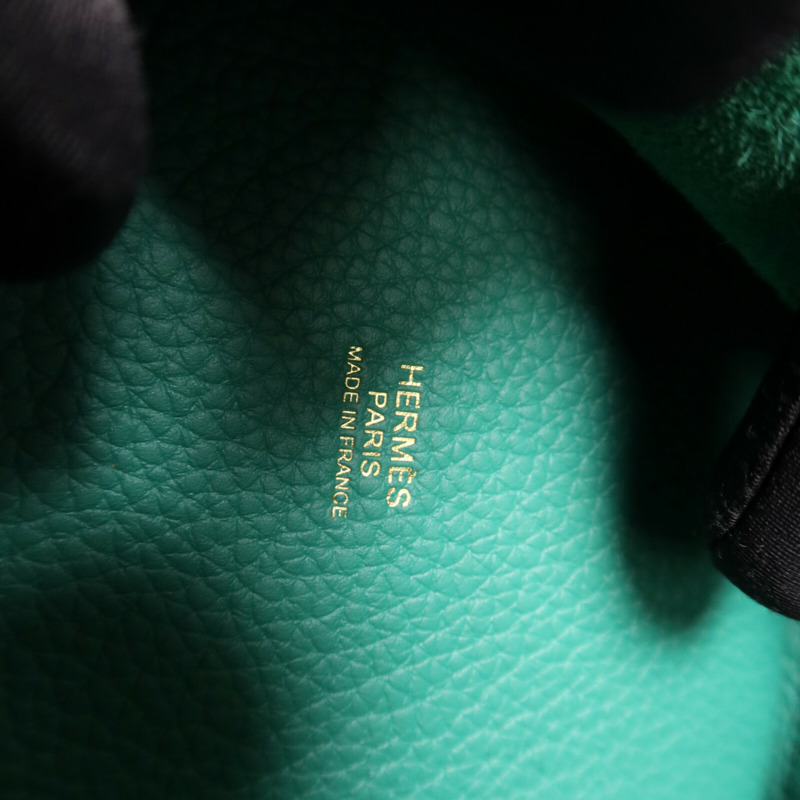 HERMES Clemence皮革Picotin PM金扣手挽袋Vert Vertigo-5