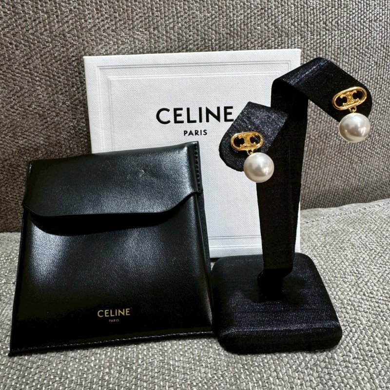 CELINE 凱旋門珍珠耳環-0