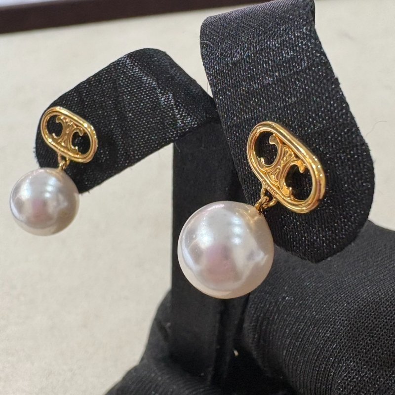 CELINE 凱旋門珍珠耳環-1