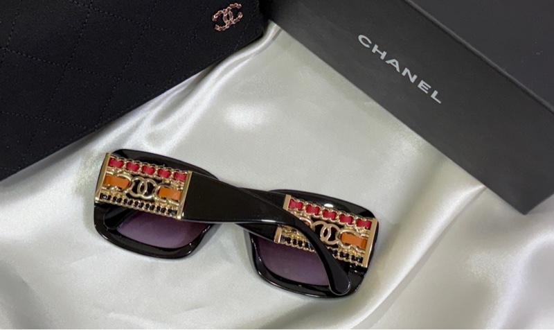 香奈兒Chanel 紫色漸層方形眼鏡 重工設計 不撞款 原價35000-1