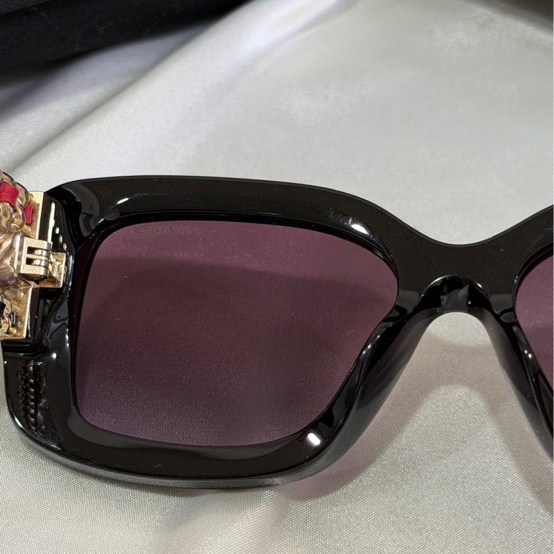 香奈兒Chanel 紫色漸層方形眼鏡 重工設計 不撞款 原價35000-9