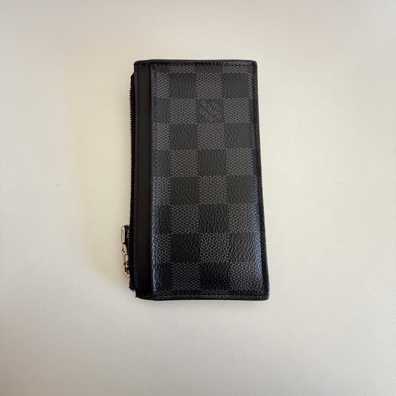 LV 棋盤格黑色老花卡夾零錢包-5