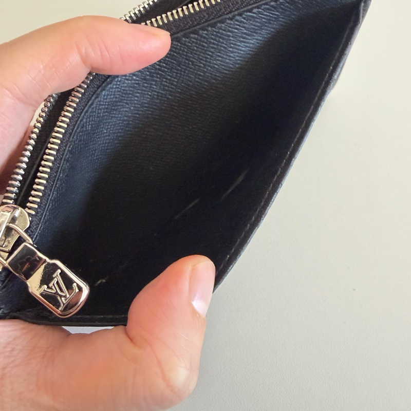 LV 棋盤格黑色老花卡夾零錢包-15