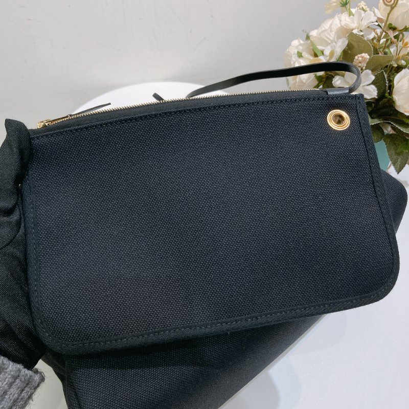 TW4708  Hermes 愛馬仕 手拎 肩背包 帆布拼皮 黑金扣Herbag 31 Black x GHW-19