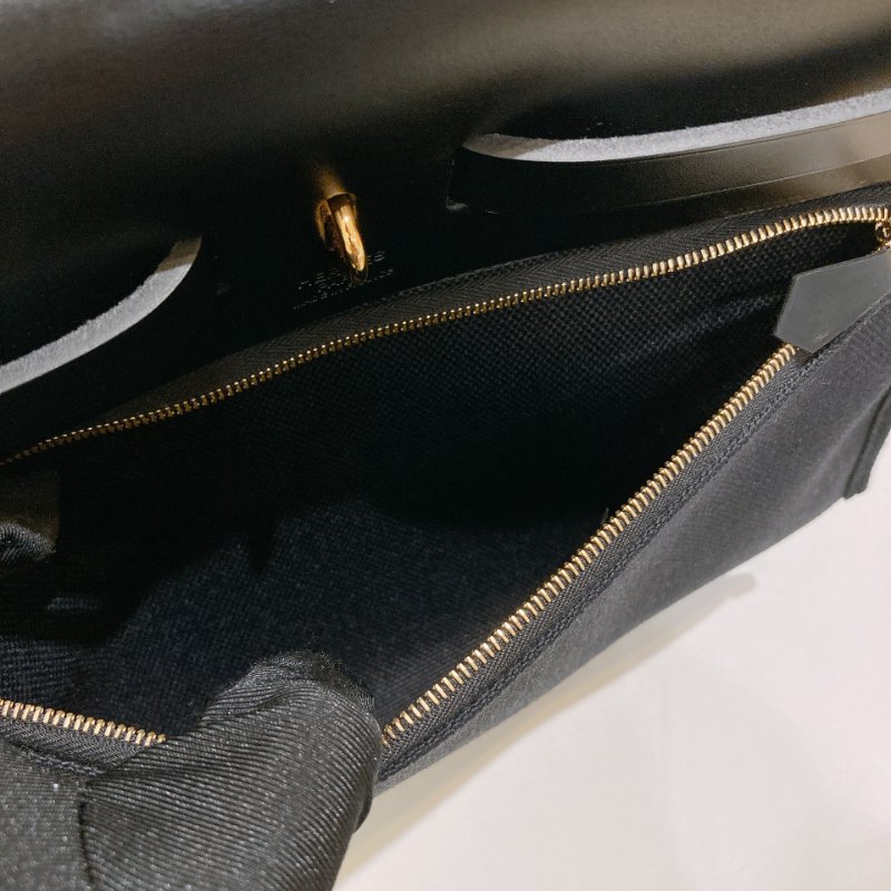 TW4708  Hermes 愛馬仕 手拎 肩背包 帆布拼皮 黑金扣Herbag 31 Black x GHW-21