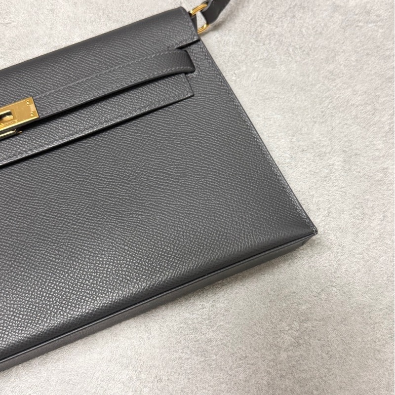 台灣購證全新✨HERMES Kelly Elan 石板灰 Epsom皮 W刻 金扣 85 ARDOISE-3