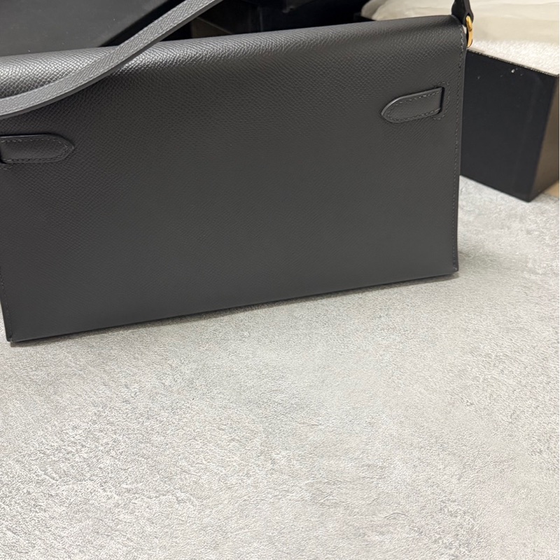 台灣購證全新✨HERMES Kelly Elan 石板灰 Epsom皮 W刻 金扣 85 ARDOISE-4