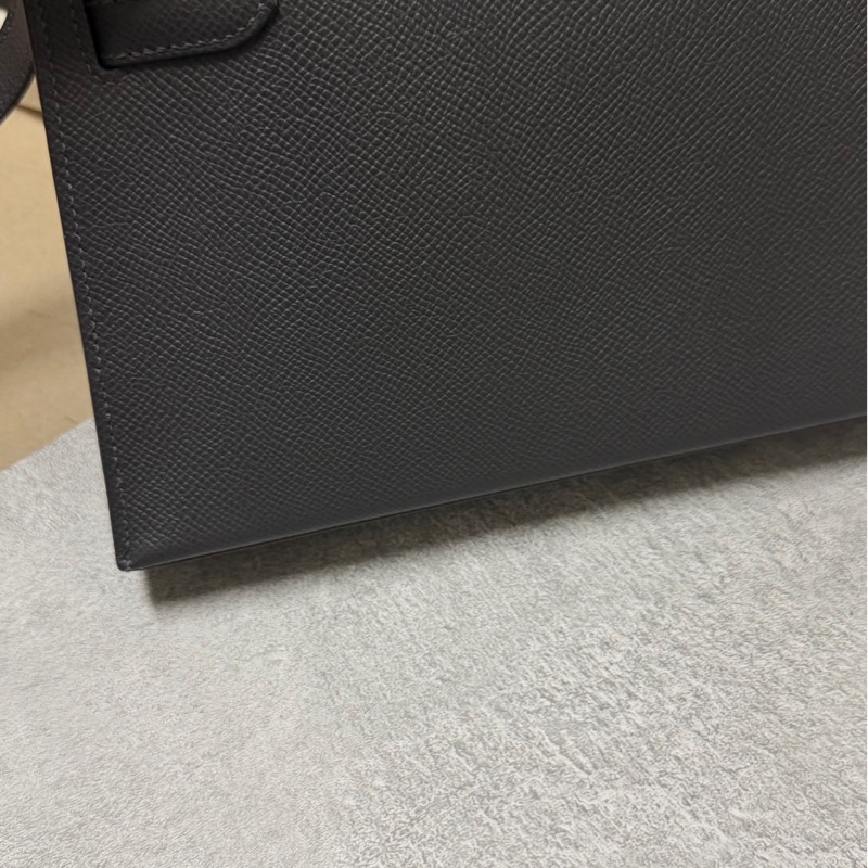 台灣購證全新✨HERMES Kelly Elan 石板灰 Epsom皮 W刻 金扣 85 ARDOISE-8