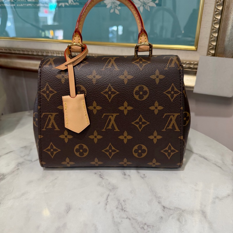 LV 原花Cluny Mini金釦下蓋手提肩斜背包M46055-1