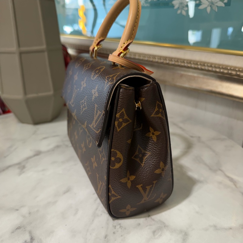LV 原花Cluny Mini金釦下蓋手提肩斜背包M46055-2