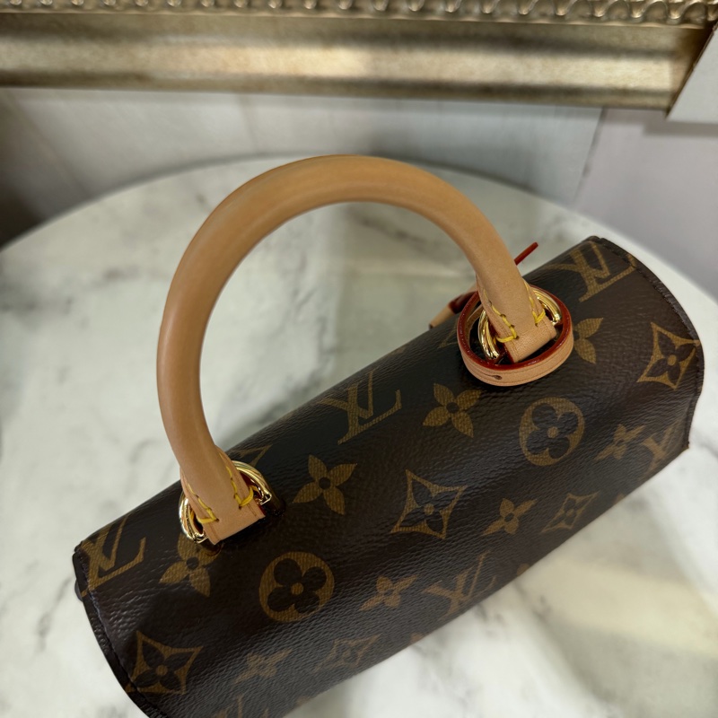 LV 原花Cluny Mini金釦下蓋手提肩斜背包M46055-4