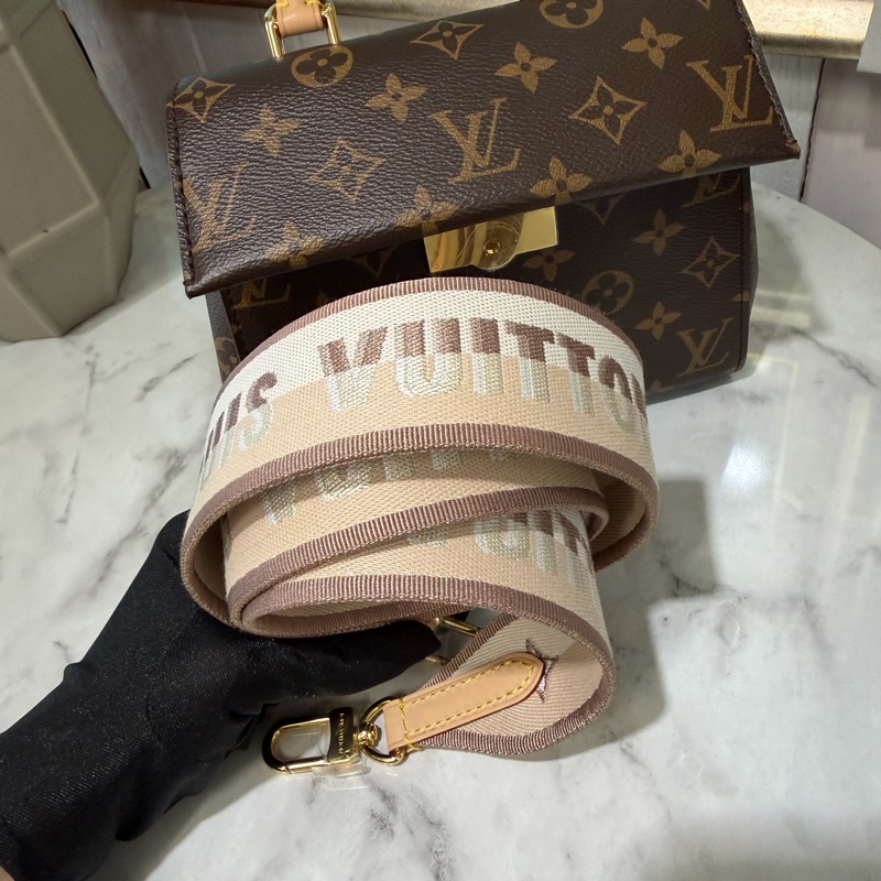 LV 原花Cluny Mini金釦下蓋手提肩斜背包M46055-9