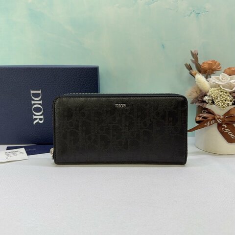 DIOR Oblique Galaxy 緹花拉鍊長夾