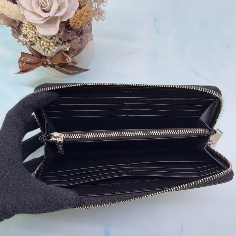 DIOR Oblique Galaxy 緹花拉鍊長夾-4