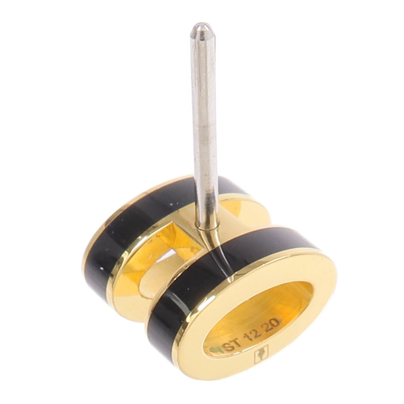 HERMES 金屬Mini Pop H耳環Noir-5