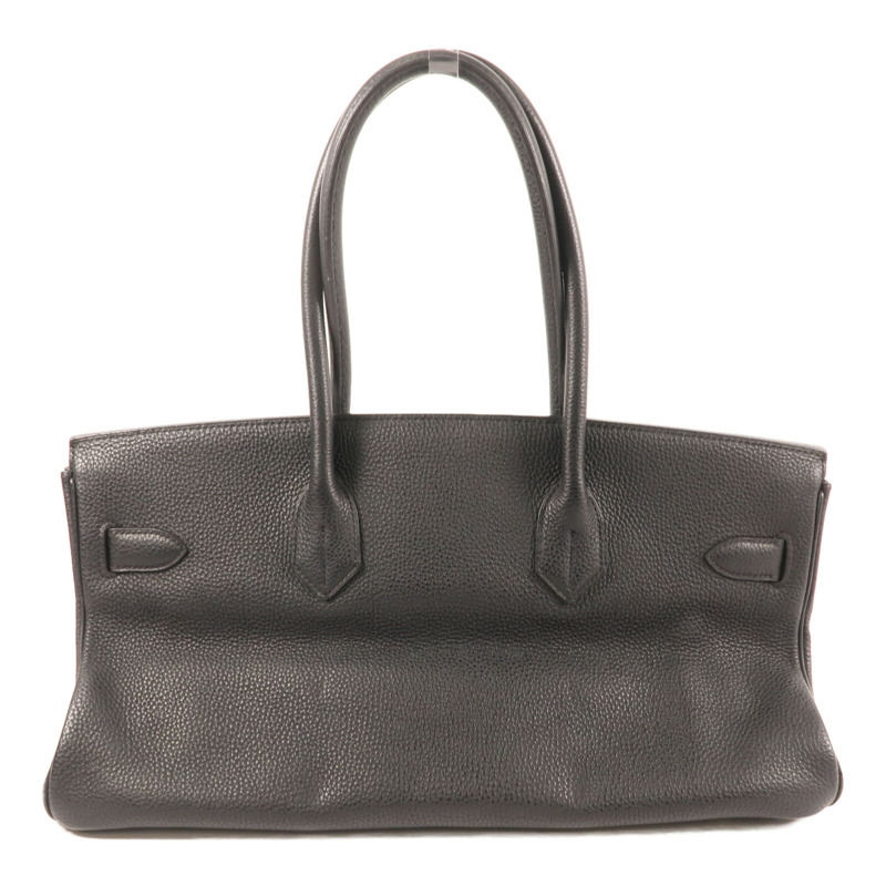 HERMES Togo皮革Shoulder Birkin銀扣肩背袋Noir-1