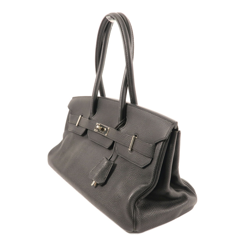 HERMES Togo皮革Shoulder Birkin銀扣肩背袋Noir-2
