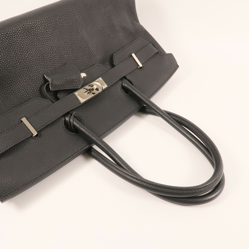 HERMES Togo皮革Shoulder Birkin銀扣肩背袋Noir-3