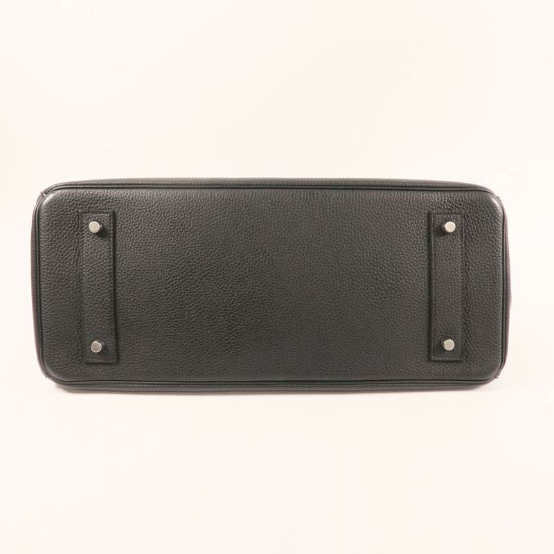 HERMES Togo皮革Shoulder Birkin銀扣肩背袋Noir-4