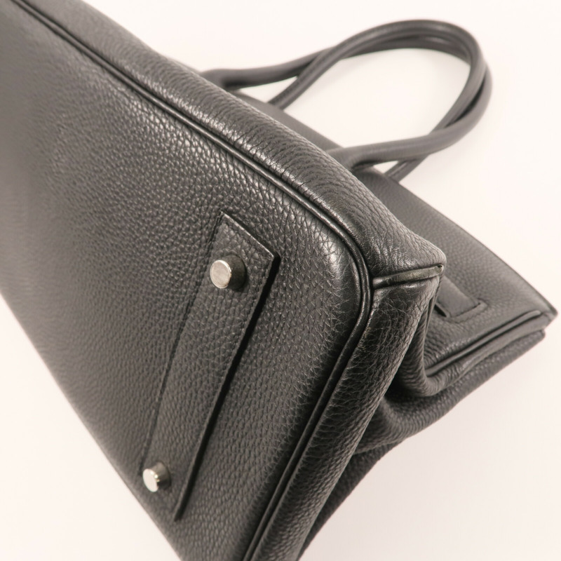 HERMES Togo皮革Shoulder Birkin銀扣肩背袋Noir-7