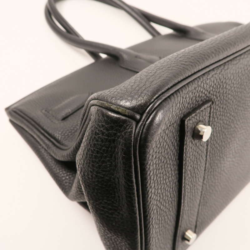 HERMES Togo皮革Shoulder Birkin銀扣肩背袋Noir-8
