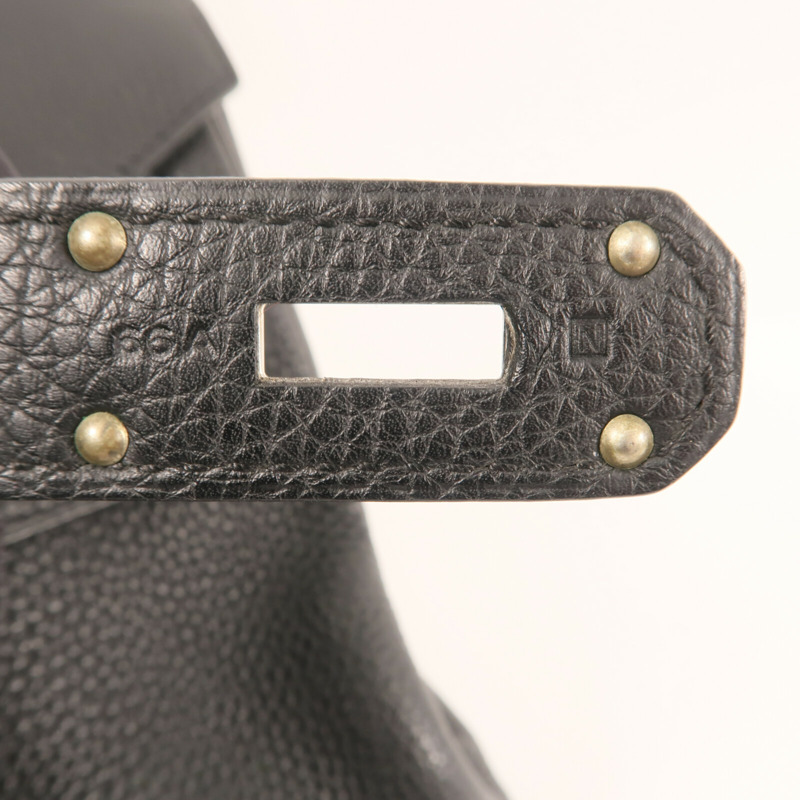 HERMES Togo皮革Shoulder Birkin銀扣肩背袋Noir-12