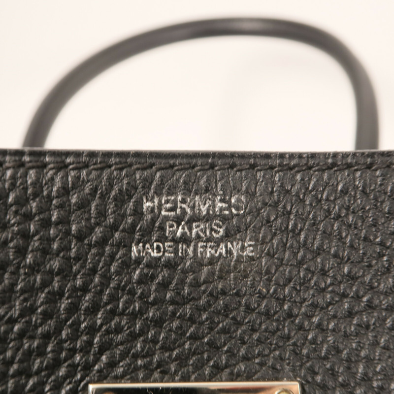 HERMES Togo皮革Shoulder Birkin銀扣肩背袋Noir-13