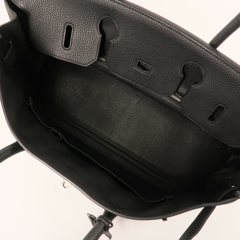 HERMES Togo皮革Shoulder Birkin銀扣肩背袋Noir-14