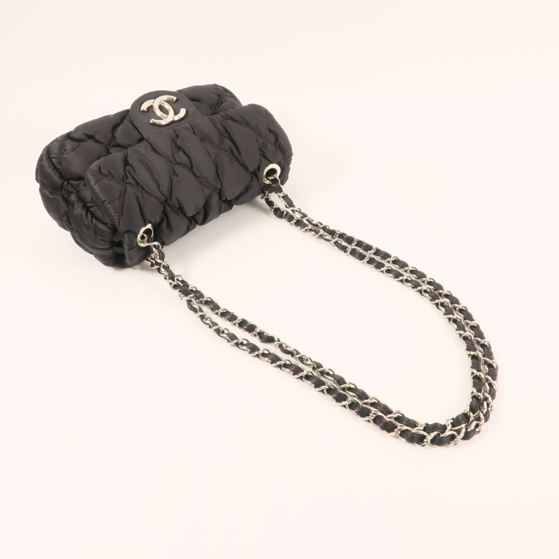CHANEL 尼龍Shoulder Bag銀扣鏈帶肩背袋-6