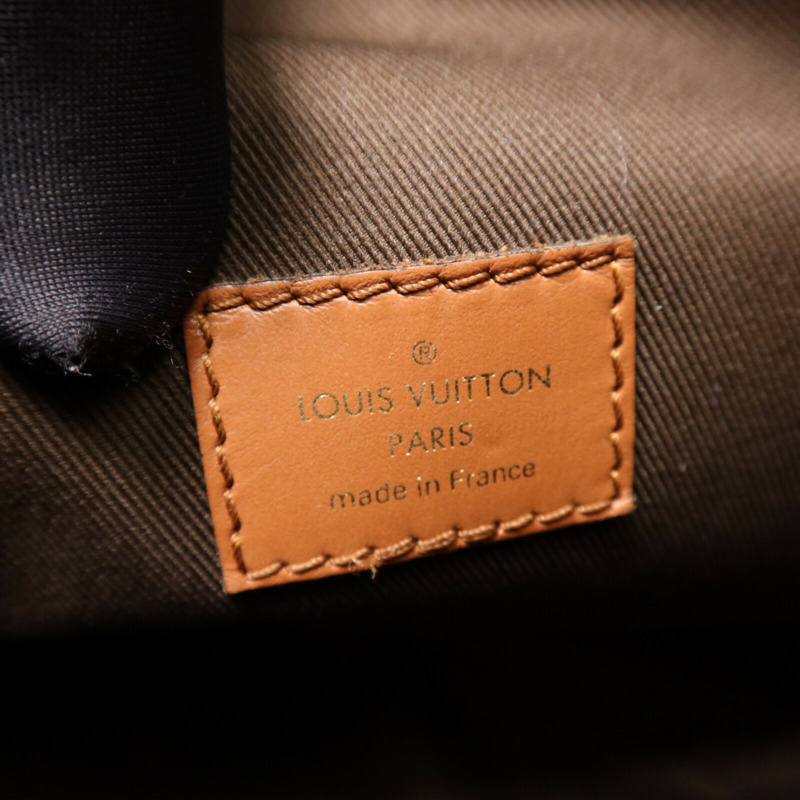 LOUIS VUITTON Monogram Reverse Loop Hobo金扣手挽肩背兩用袋棕色-5