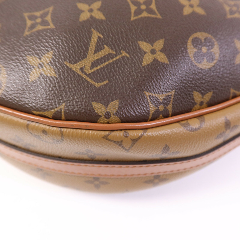 LOUIS VUITTON Monogram Reverse Loop Hobo金扣手挽肩背兩用袋棕色-9