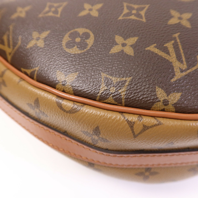 LOUIS VUITTON Monogram Reverse Loop Hobo金扣手挽肩背兩用袋棕色-10