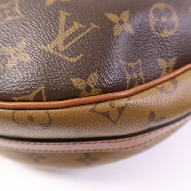 LOUIS VUITTON Monogram Reverse Loop Hobo金扣手挽肩背兩用袋棕色-11